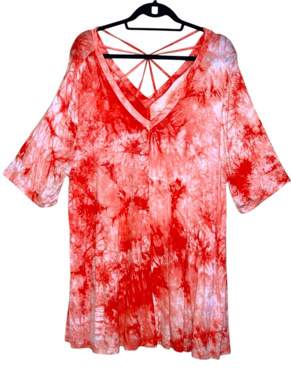 𝐋𝐀𝐍𝐄 𝐁𝐑𝐘𝐀𝐍𝐓 | ORANGE TIE DYE JERSEY KNIT TUNIC TOP